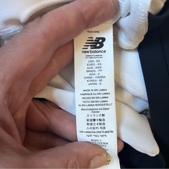 New Balance White and Black Sports Bra - Picture 9 of 9